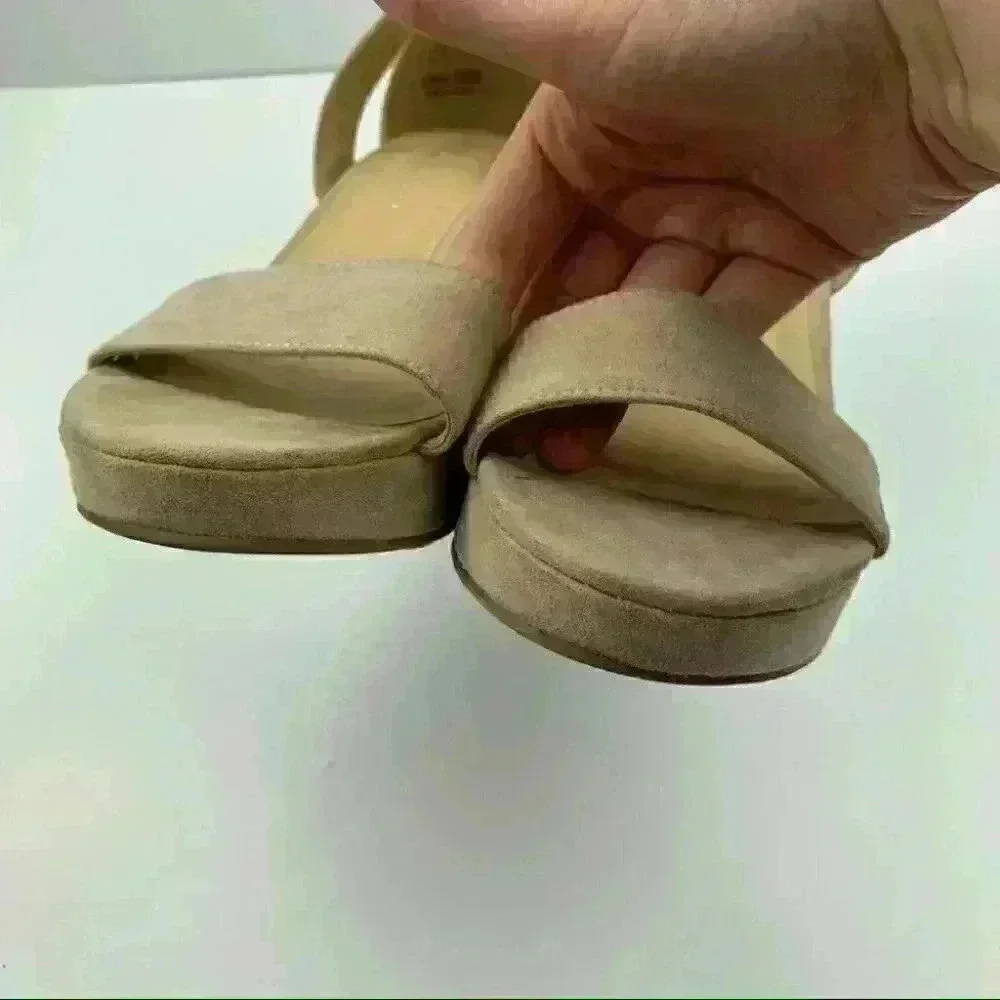 CL by Chinese Laundry heels sz 8.5 39 beige chunky y2K 90s vintage